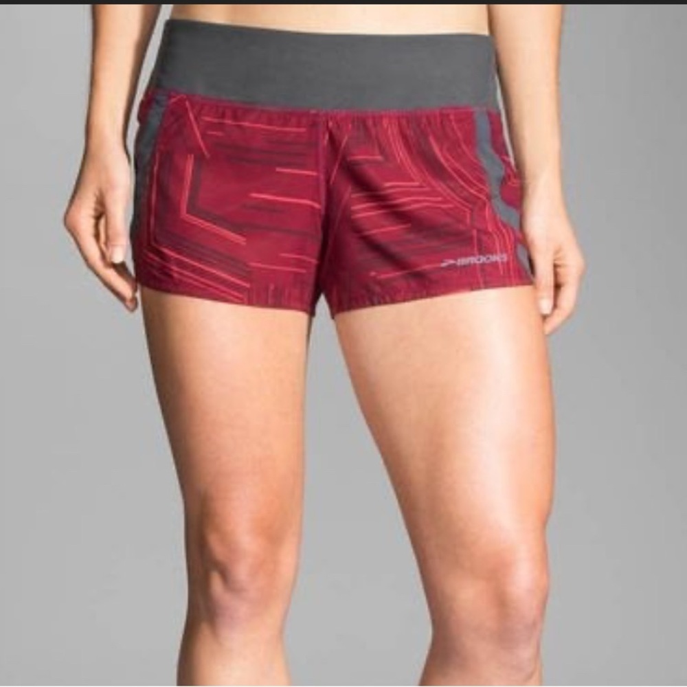 Brooks Women's Red/ Grey Chaser 3” Running Ultra-Lightweight Shorts Size S